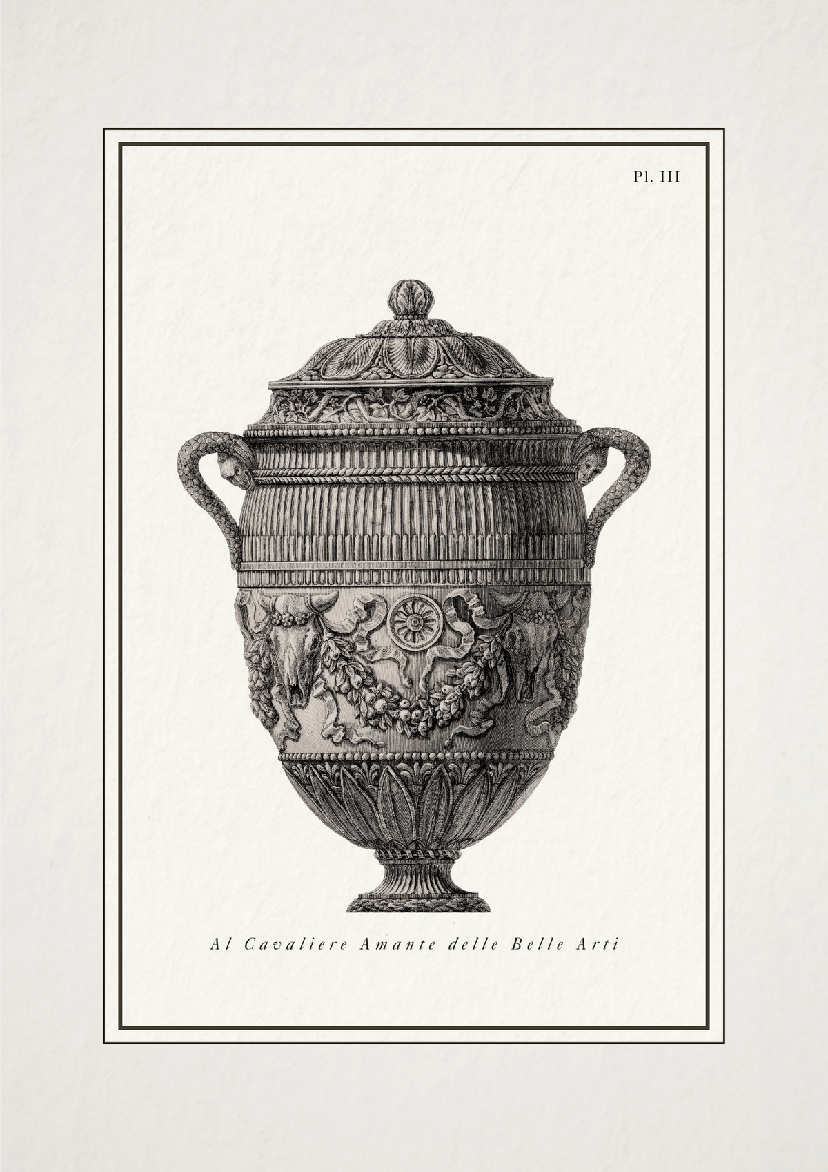 Decorative urn with intricate designs on a white background